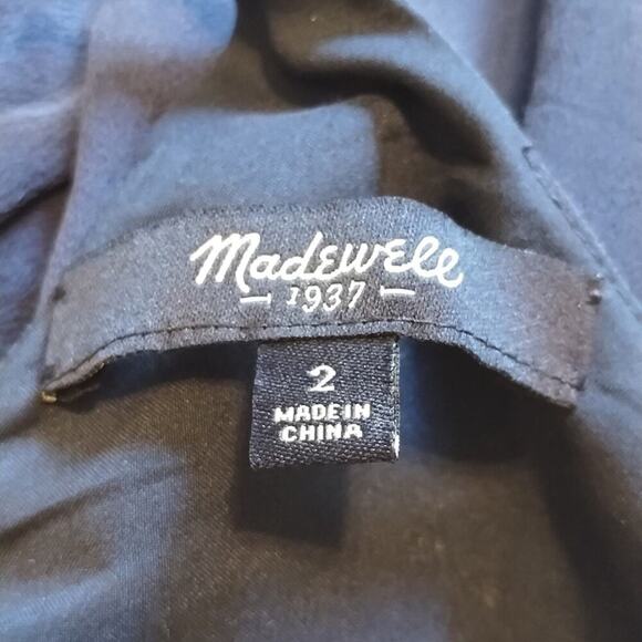 Madewell 100% Silk Starview Navy Blue Cami Slip Mini Dress 2 Spaghetti Straps - Picture 8 of 16